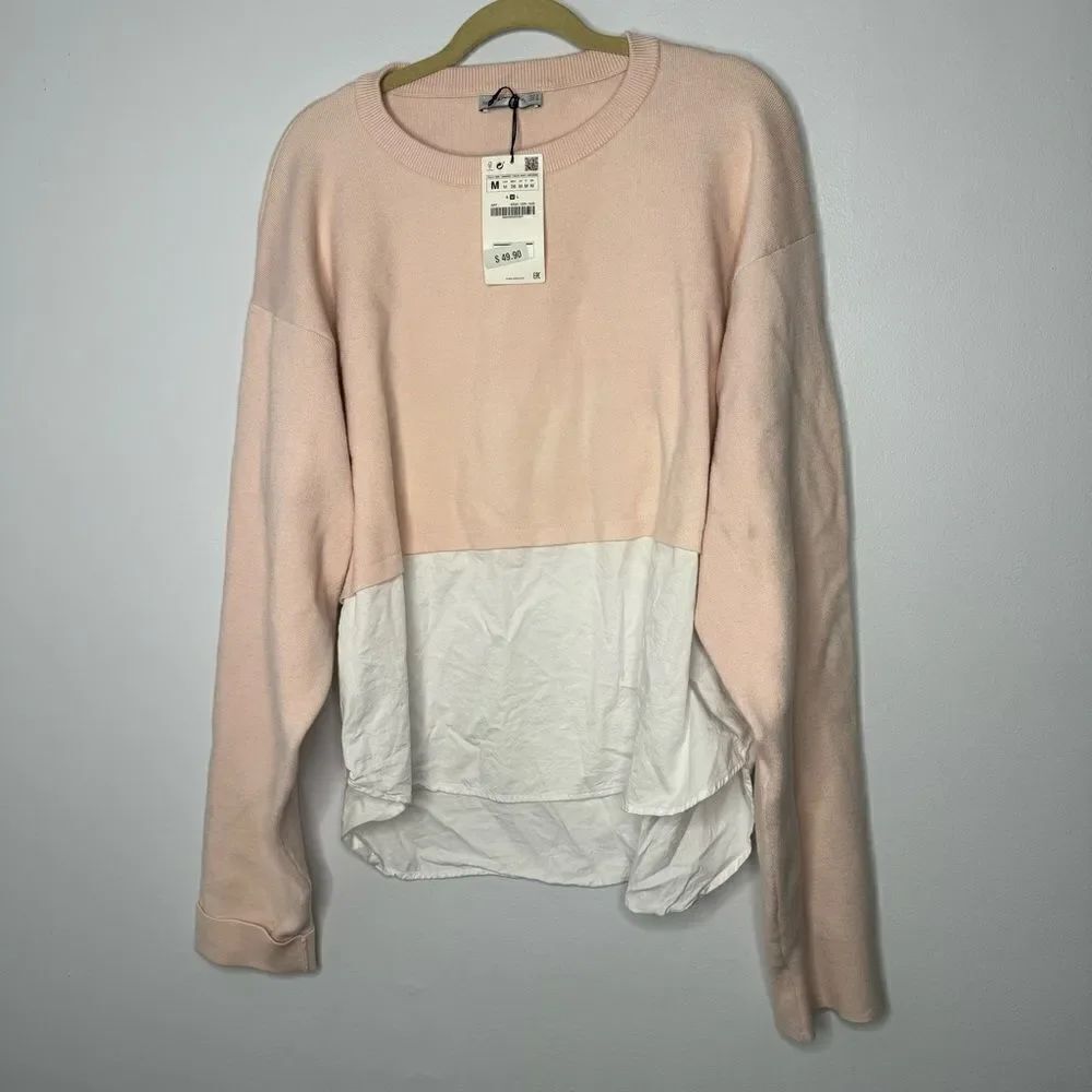 Zara blush pink sweatshirt size medium